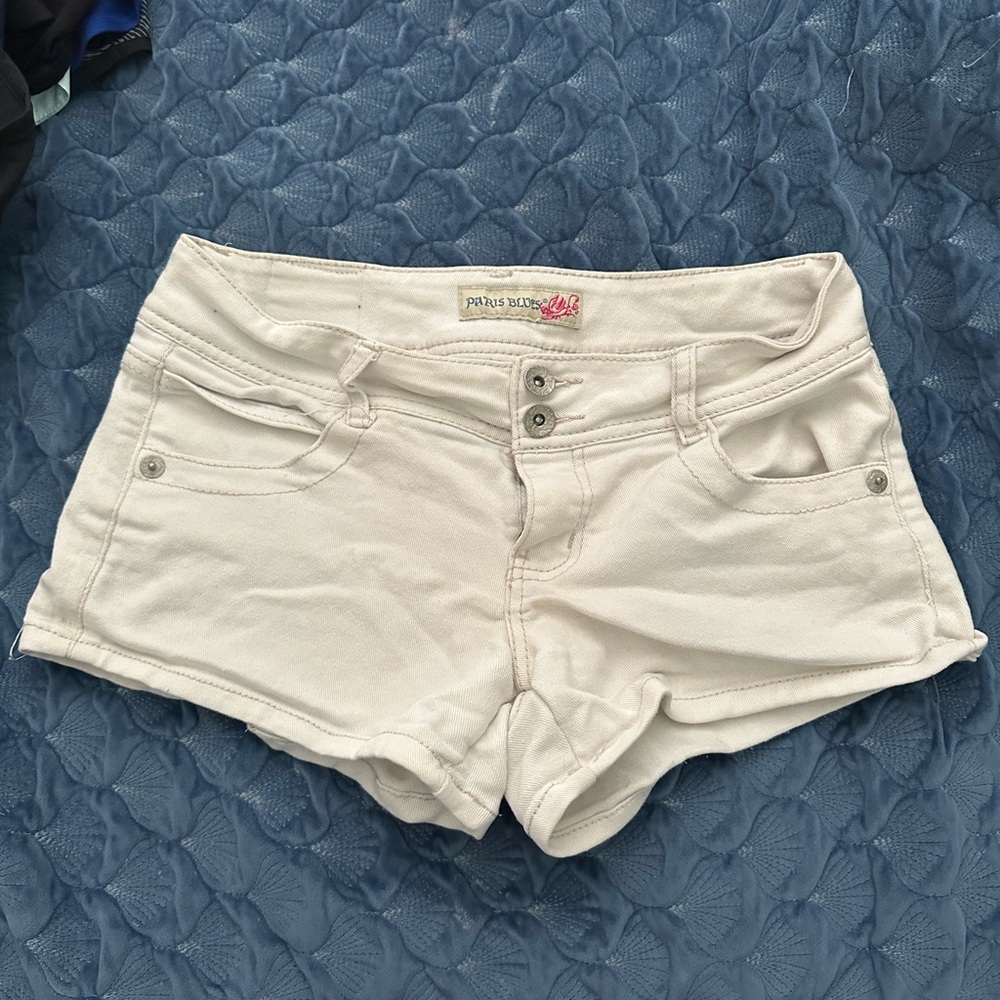 Paris Blues White Jean Shorts Classic Cutoff